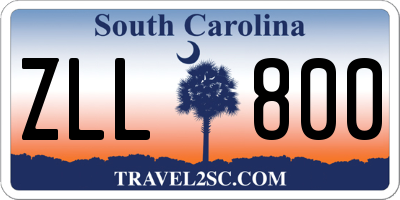 SC license plate ZLL800