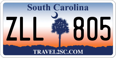 SC license plate ZLL805