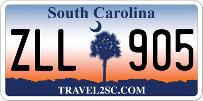 SC license plate ZLL905