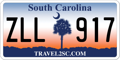 SC license plate ZLL917