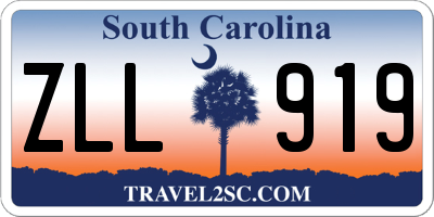 SC license plate ZLL919