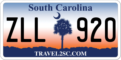 SC license plate ZLL920