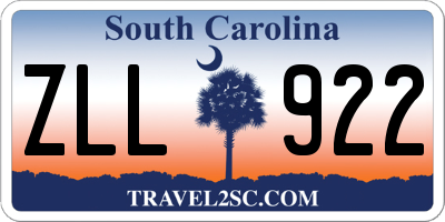 SC license plate ZLL922