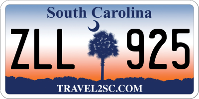 SC license plate ZLL925
