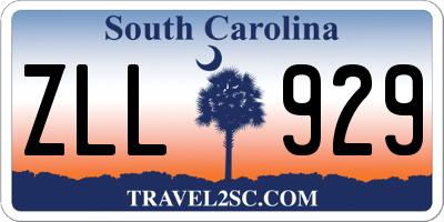 SC license plate ZLL929