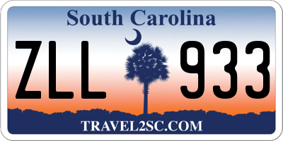 SC license plate ZLL933
