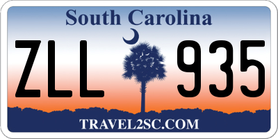 SC license plate ZLL935