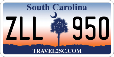 SC license plate ZLL950