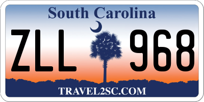 SC license plate ZLL968