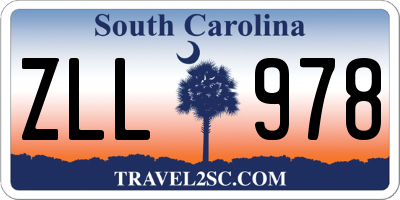 SC license plate ZLL978