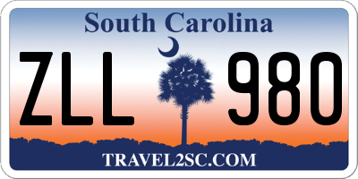 SC license plate ZLL980