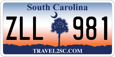 SC license plate ZLL981