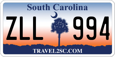 SC license plate ZLL994