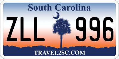 SC license plate ZLL996