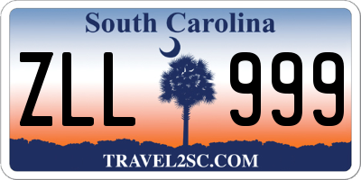 SC license plate ZLL999