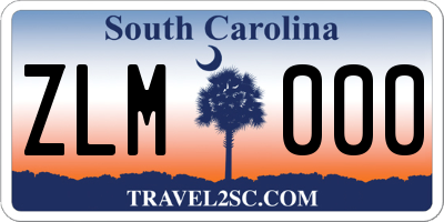 SC license plate ZLM000