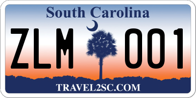 SC license plate ZLM001