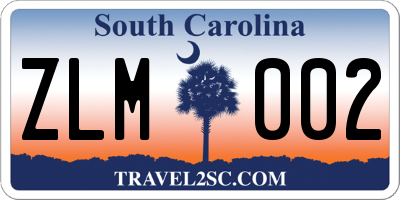 SC license plate ZLM002