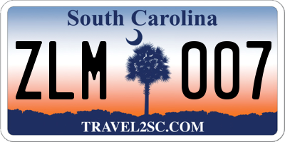 SC license plate ZLM007
