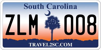 SC license plate ZLM008