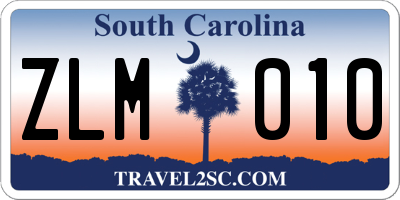 SC license plate ZLM010