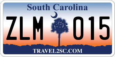 SC license plate ZLM015