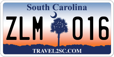 SC license plate ZLM016