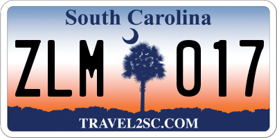SC license plate ZLM017