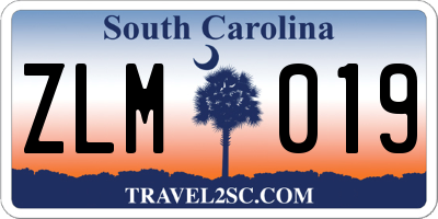 SC license plate ZLM019