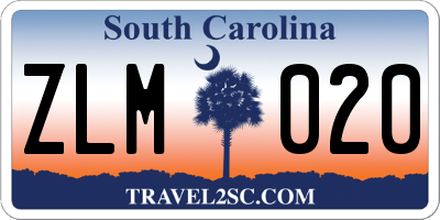 SC license plate ZLM020