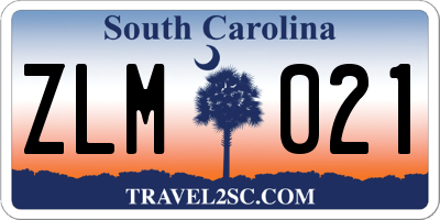 SC license plate ZLM021