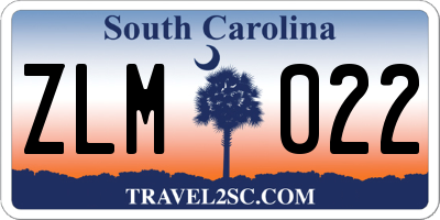 SC license plate ZLM022