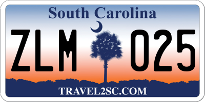 SC license plate ZLM025