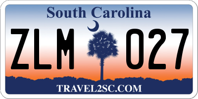 SC license plate ZLM027