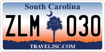 SC license plate ZLM030