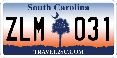 SC license plate ZLM031