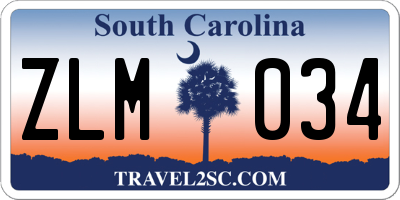 SC license plate ZLM034