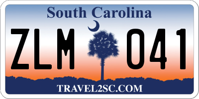 SC license plate ZLM041