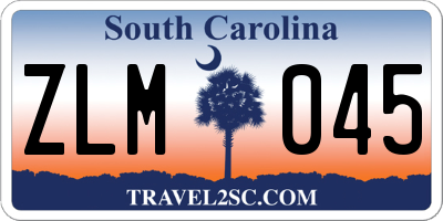 SC license plate ZLM045