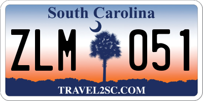 SC license plate ZLM051