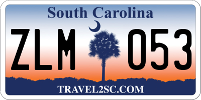 SC license plate ZLM053