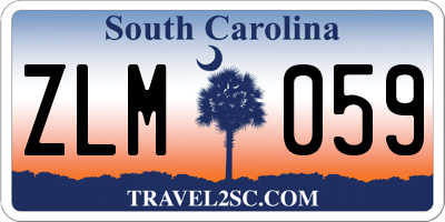 SC license plate ZLM059