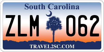 SC license plate ZLM062