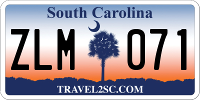 SC license plate ZLM071