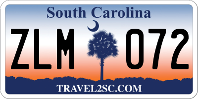 SC license plate ZLM072