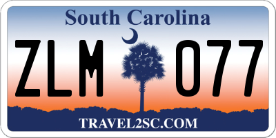 SC license plate ZLM077