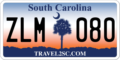 SC license plate ZLM080