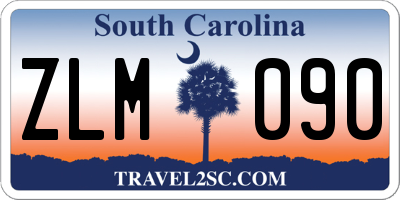 SC license plate ZLM090