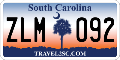 SC license plate ZLM092