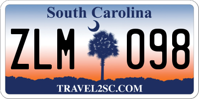 SC license plate ZLM098